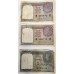 INDIA and PAKISTAN 1940 - 1981 . ONE 1 - FIVE 5 RUPEES BANKNOTES